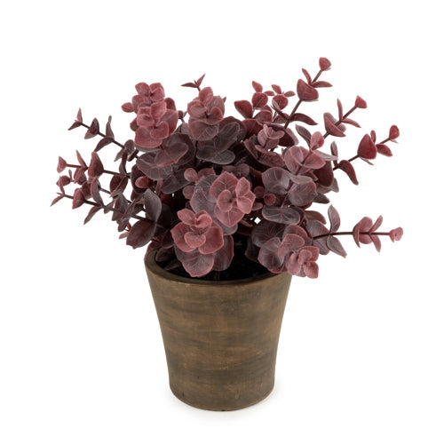 23cm Purple Eucalyptus Plant in Pot – Artificial Eucalyptus Tree