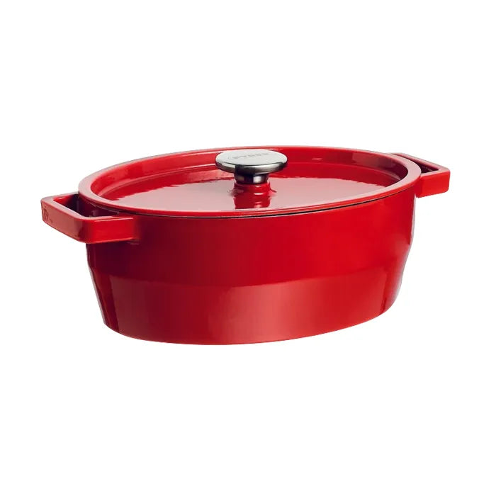 Pyrex SlowCook Red Oval cast iron casserole dish 29cm