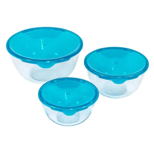 Pyrex 3 Piece Prep & Store Bowl Set with Lids