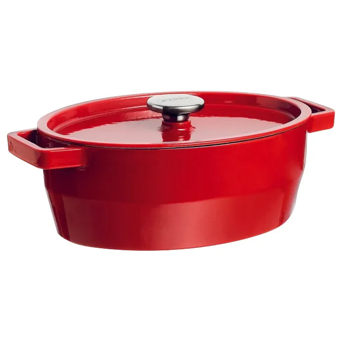 Pyrex SlowCook Red Oval cast iron casserole dish 33cm