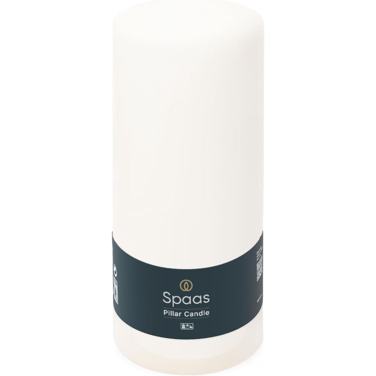 Spaas Bulk Pack Unscented Pillar Candle 80/200 mm, ±100 Hours, White 18 Candle Pack