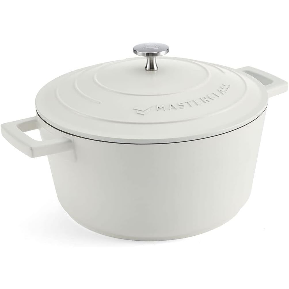 MasterClass Cast Aluminium Cream Casserole Dish, 24cm, 4 Litre, Gift Boxed
