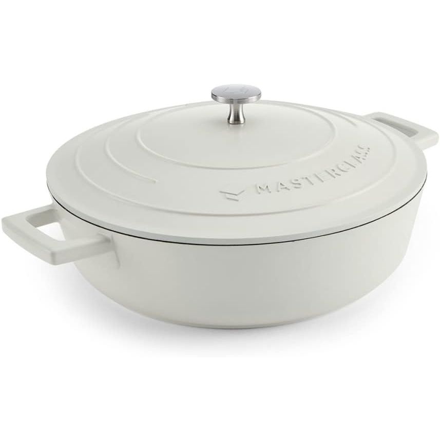 MasterClass Cream Cast Aluminium 4LT Casserole Dish Shallow