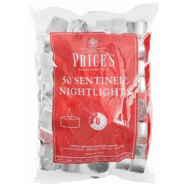 Price's Sentinel Tea Lights Nightlights Pack of 50 Unscented Tealights - Home Deco London