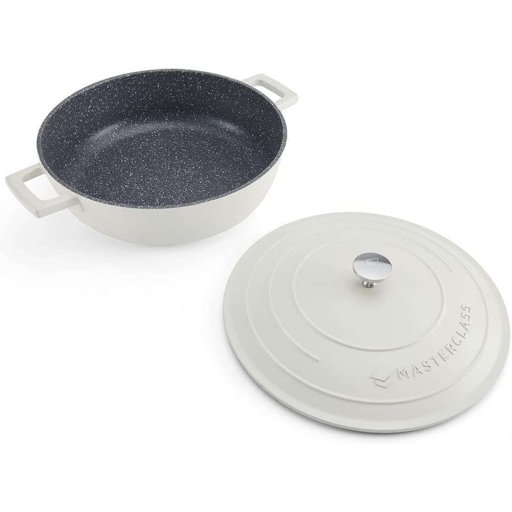 MasterClass Cream Cast Aluminium 4LT Casserole Dish Shallow