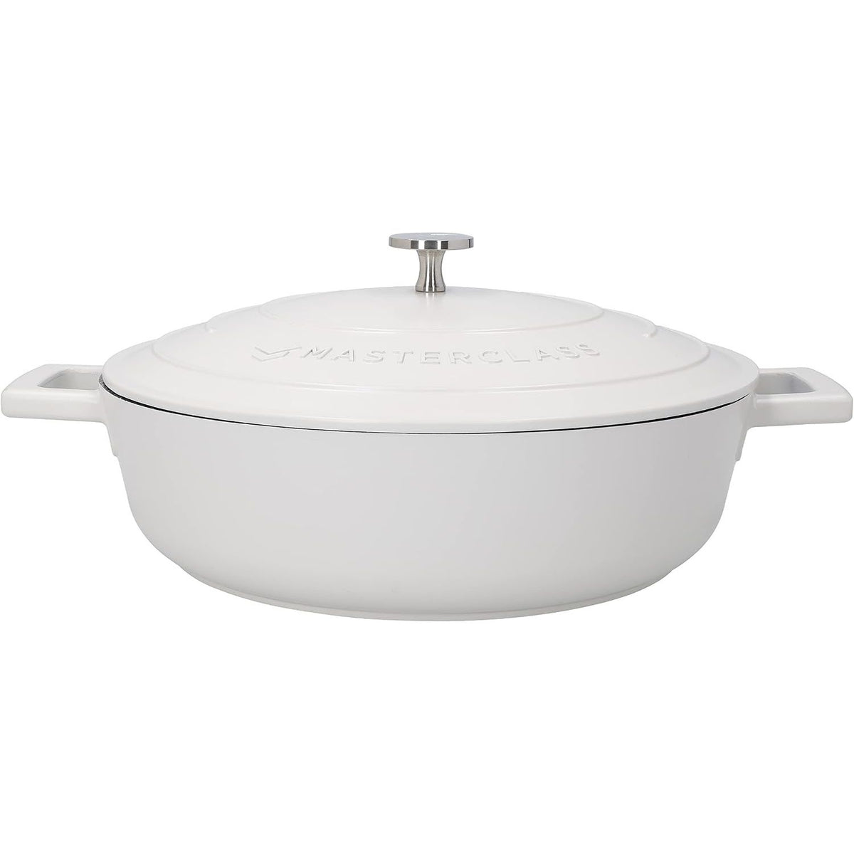 MasterClass Cream Cast Aluminium 4LT Casserole Dish Shallow