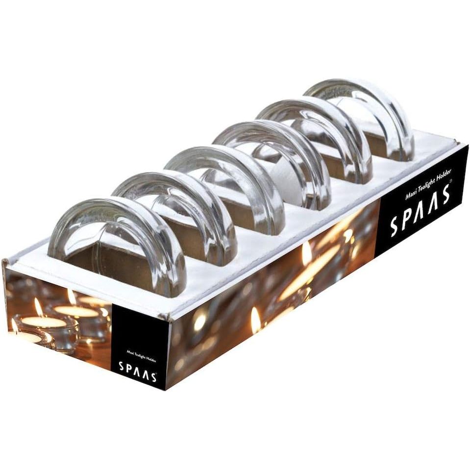 Spaas Tealight Holders, Transparent Pack of 6
