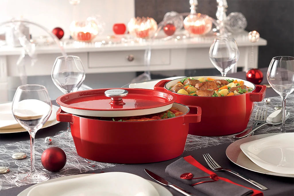 Pyrex SlowCook Red Oval cast iron casserole dish 33cm - Currently on Order - Orders will be delivered from the 15/10/2026.