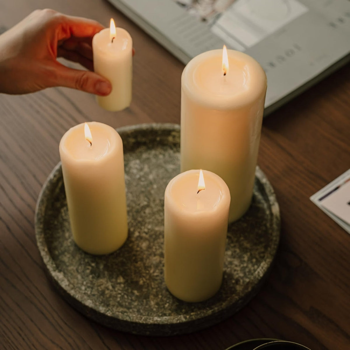Spaas Bulk Pack Unscented Pillar Candle 80/200 mm, ±100 Hours, White 18 Candle Pack