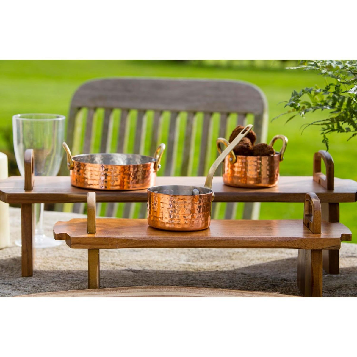 Artesà Wooden Serving Board Raised Food Display Stand - Home Deco London