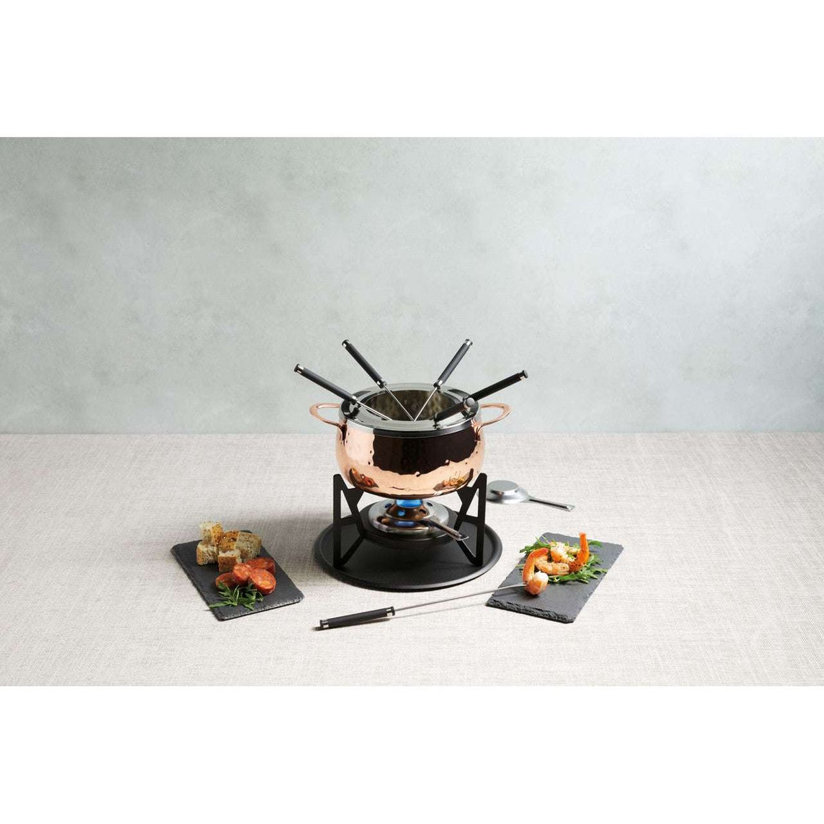 Artesà Hand Finished Copper Effect Fondue Set - Home Deco London