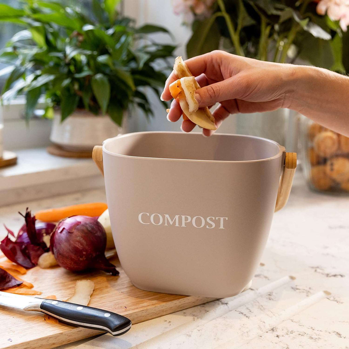 Natural Elements Eco-Friendly Bamboo Fibre Compost Bin - Home Deco London