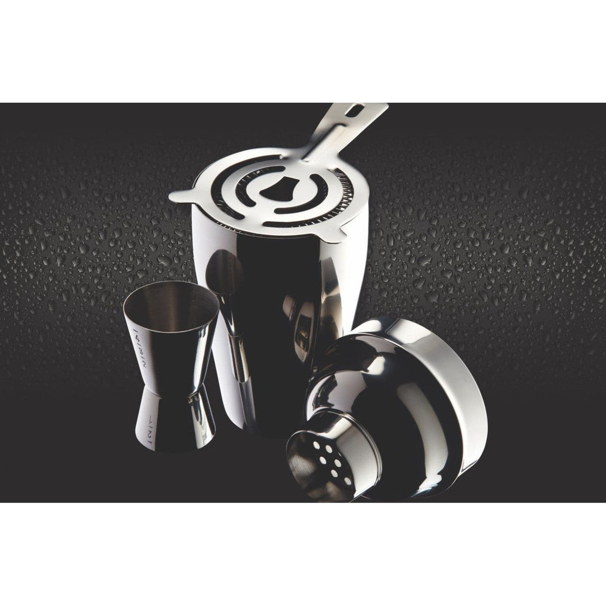BarCraft 3 Piece Stainless Steel Cocktail Mixing Set Crome - Home Deco London