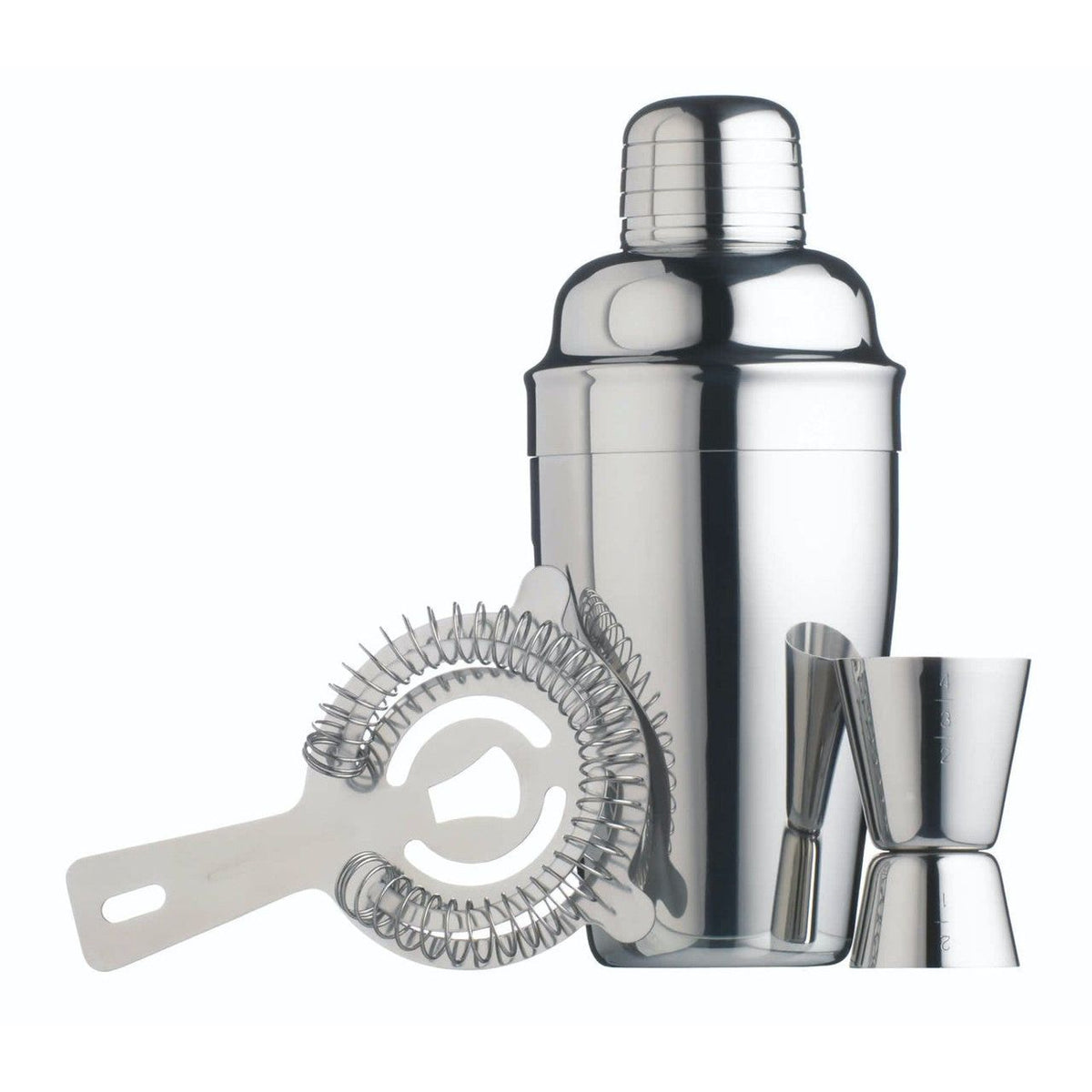BarCraft 3 Piece Stainless Steel Cocktail Mixing Set Crome - Home Deco London