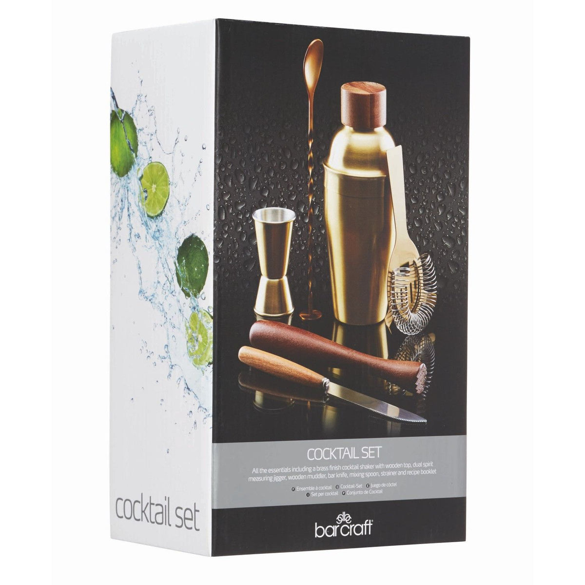 BarCraft Gold 6-Piece Cocktail Mixing Set - Home Deco London
