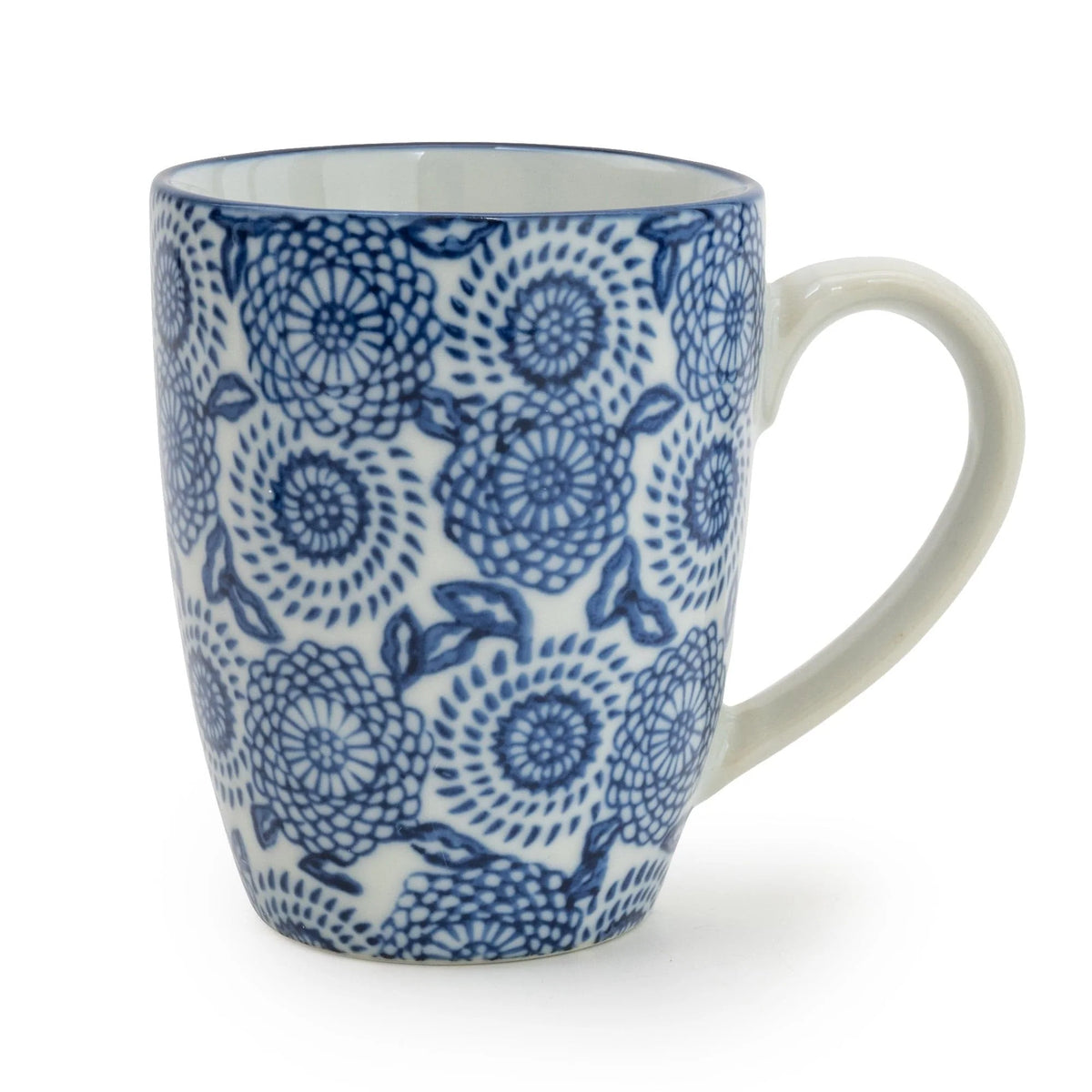 Sumatra Assorted Designs Blue And White Mugs Set Of 3 - Home Deco London