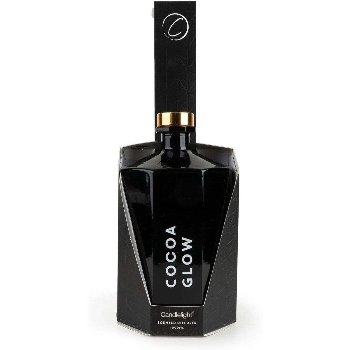 Cocoa Reed Diffuser Black Octagonal Glass Bottle 1000ml - Home Deco London