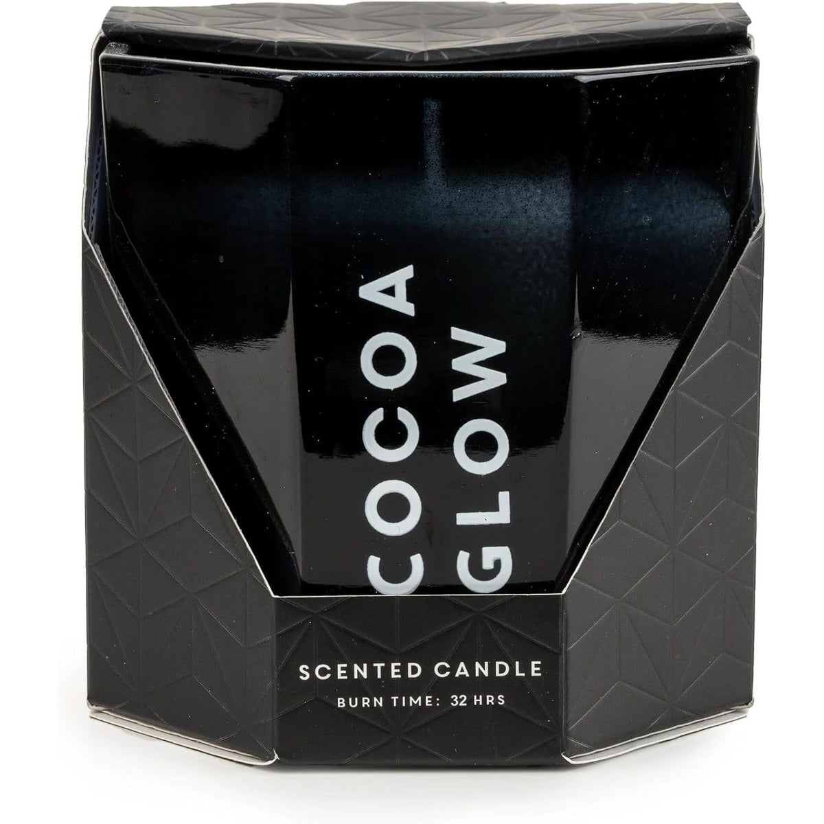 Cocoa Scent Candle - Large Octagonal Black Candle - Home Deco London