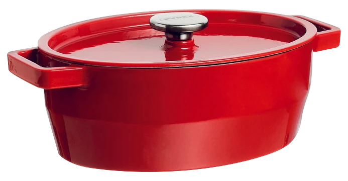 Pyrex SlowCook Red Oval cast iron casserole dish 33cm - Currently on Order - Orders will be delivered from the 15/10/2026.