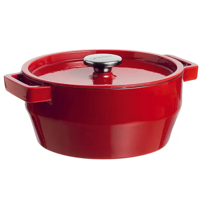 Pyrex SlowCook Red Round Cast Iron Casserole Dish 28cm
