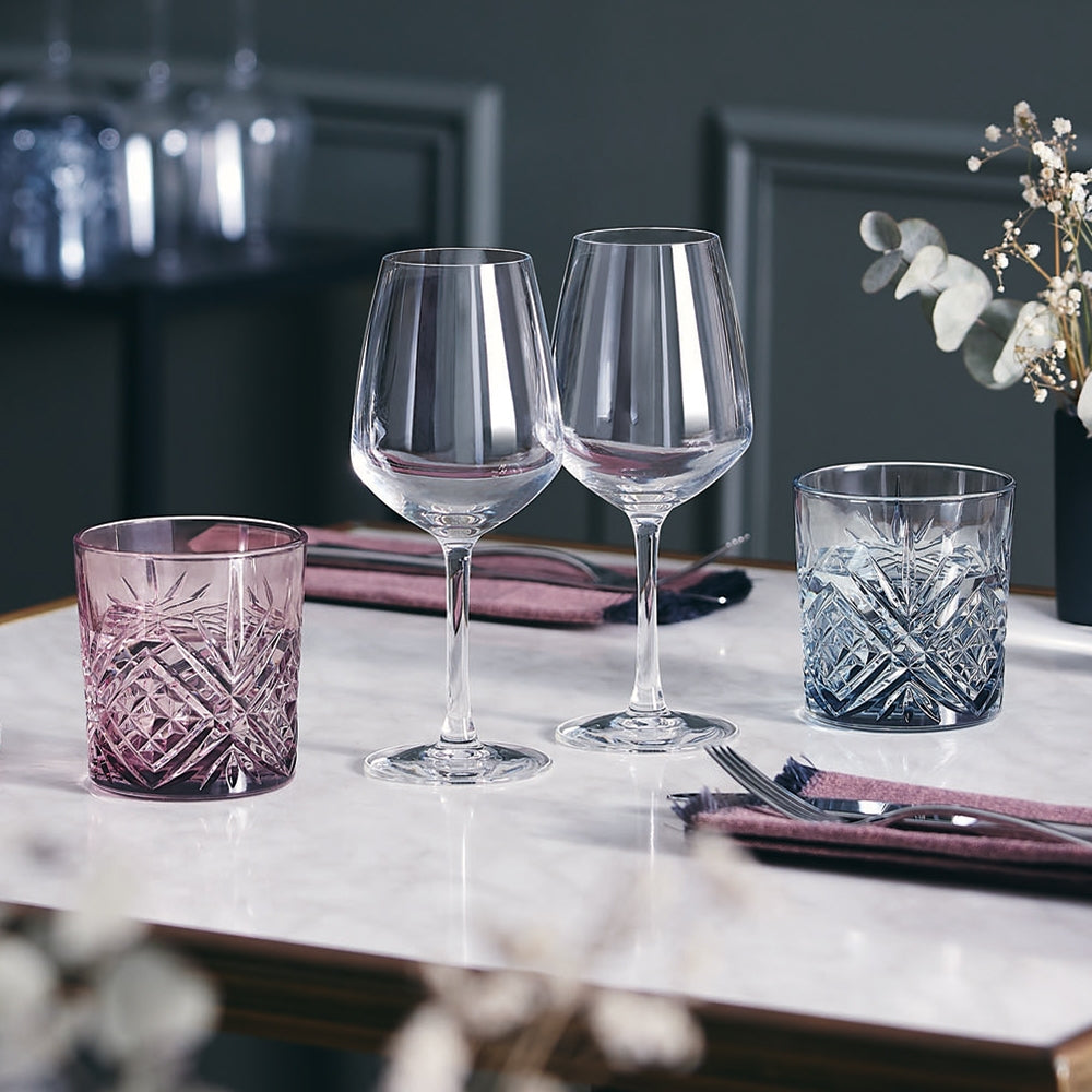 Cristal d'Arques Salzburg Set of 4 Mauve Tumbler Glasses 30cl - Home Deco London