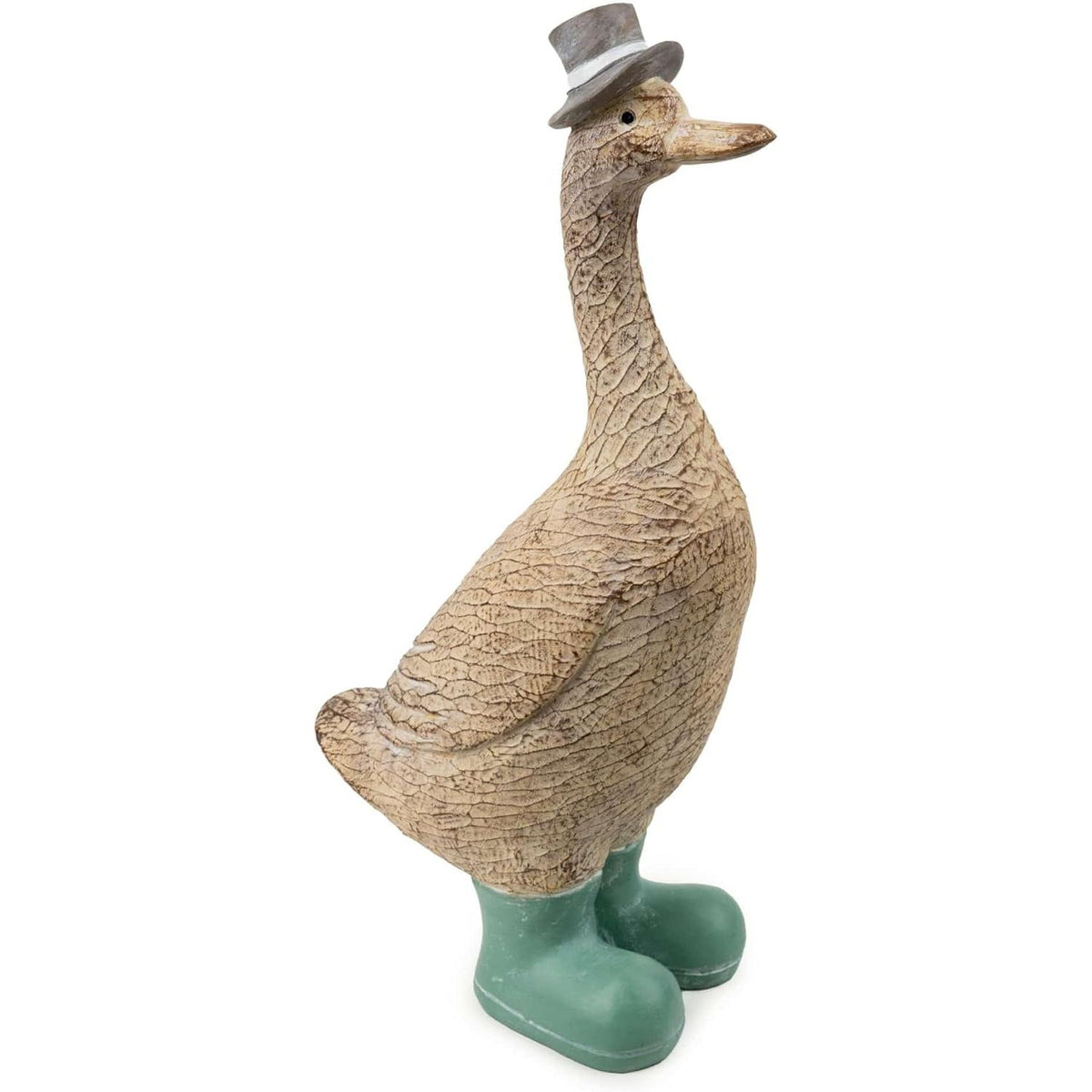 William Decorative Duck in Top Hat with Green Boots Medium - Home Deco London