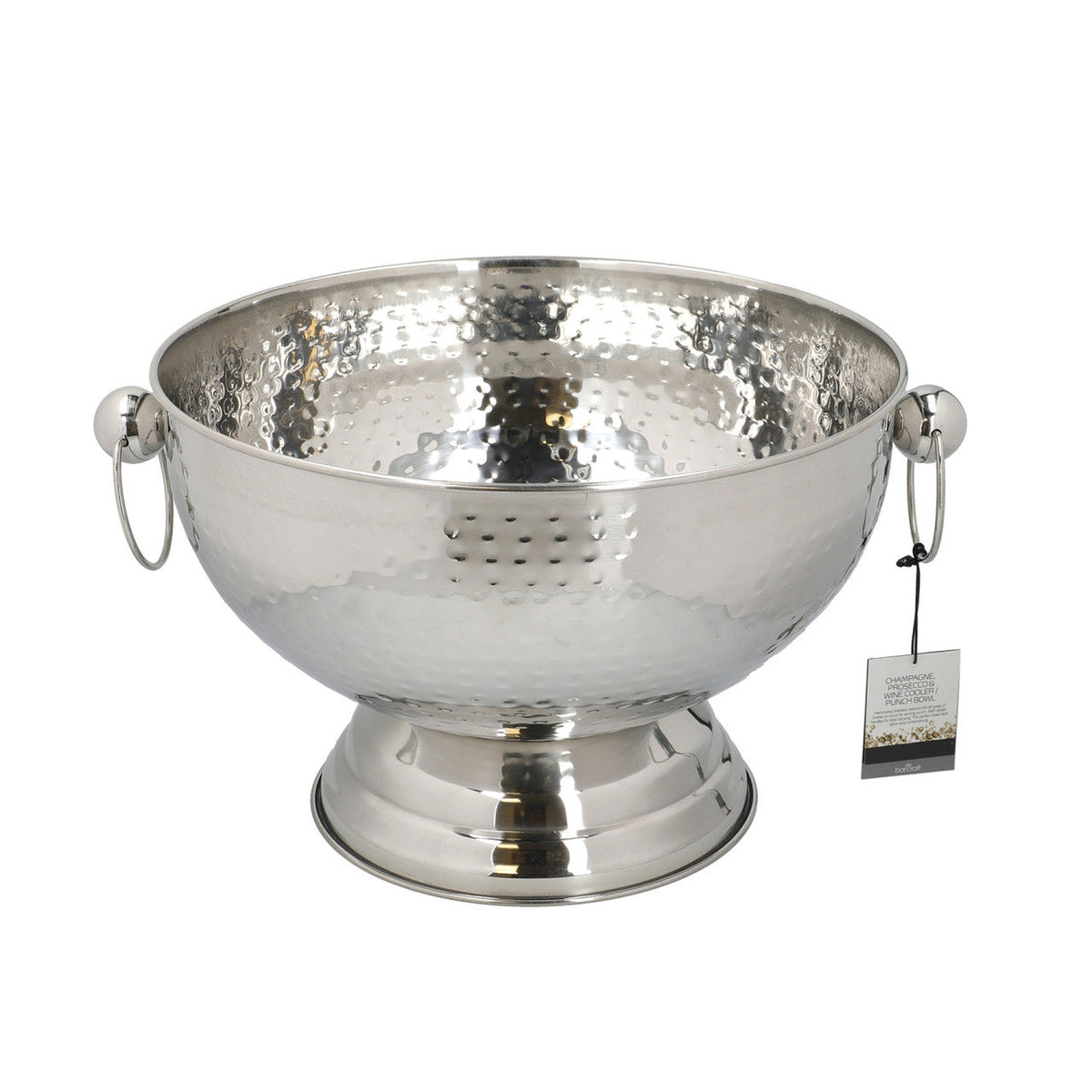 BarCraft Hammered Stainless Steel Champagne Cooler Bowl - Home Deco London