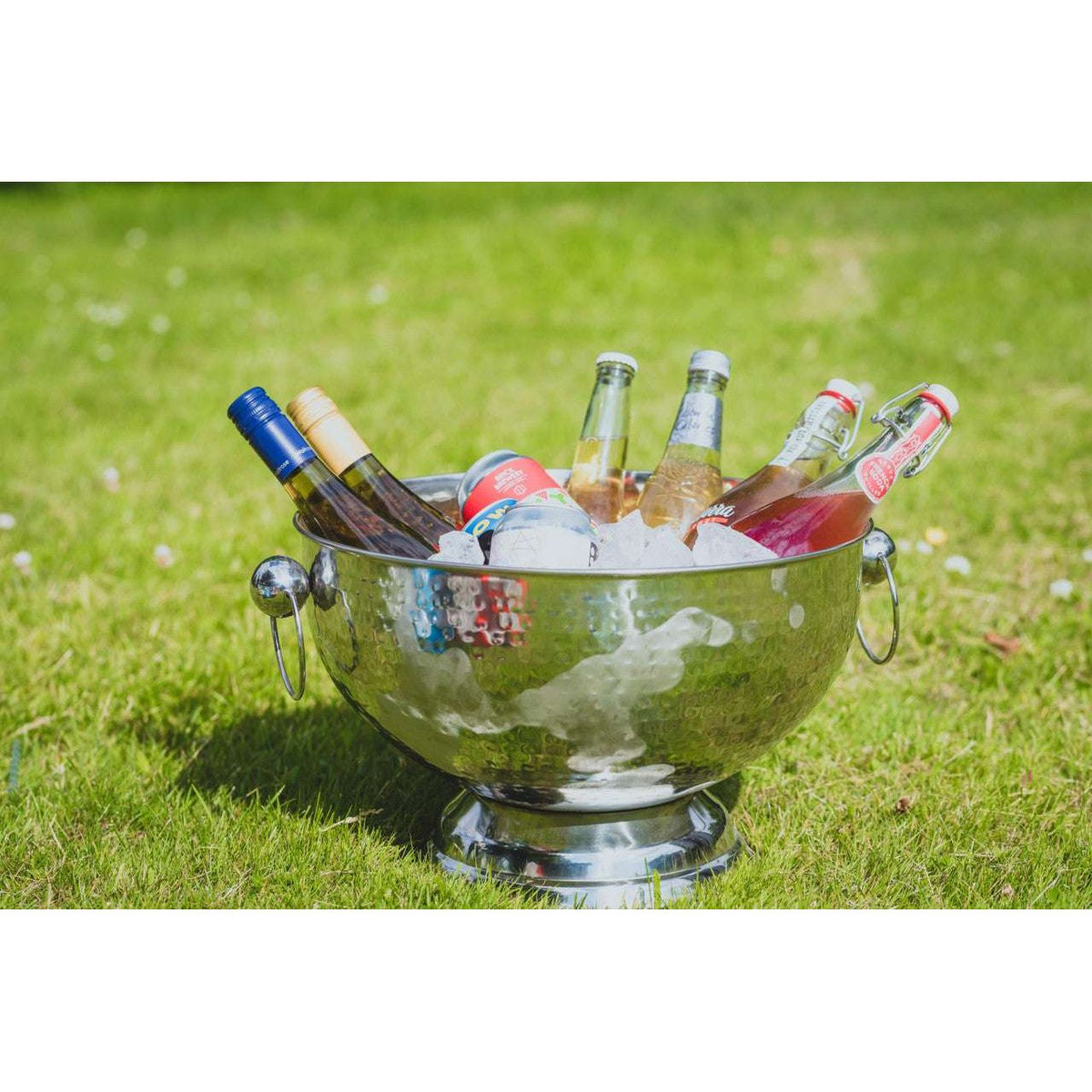 BarCraft Hammered Stainless Steel Champagne Cooler Bowl - Home Deco London
