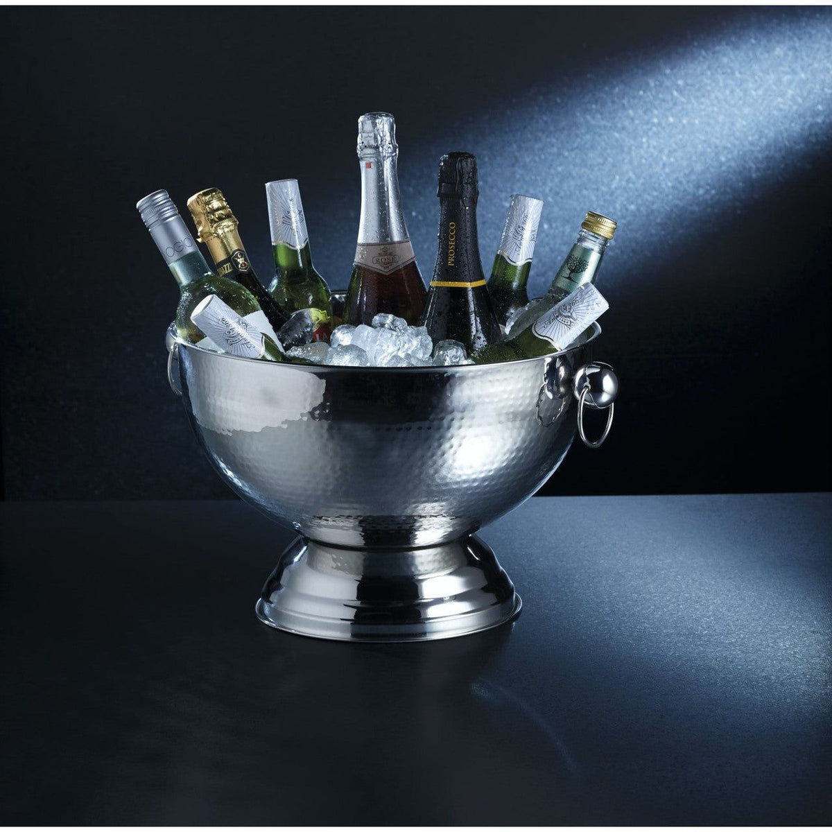 BarCraft Hammered Stainless Steel Champagne Cooler Bowl - Home Deco London