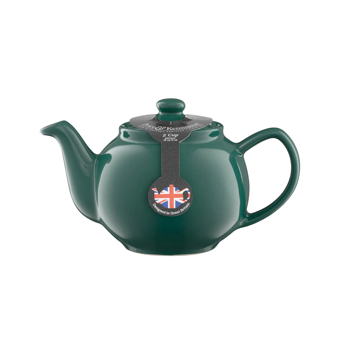 Emerald Green 2 Cup Stoneware Teapot - Durable, Heat Retaining with 450ml Capacity - Home Deco London