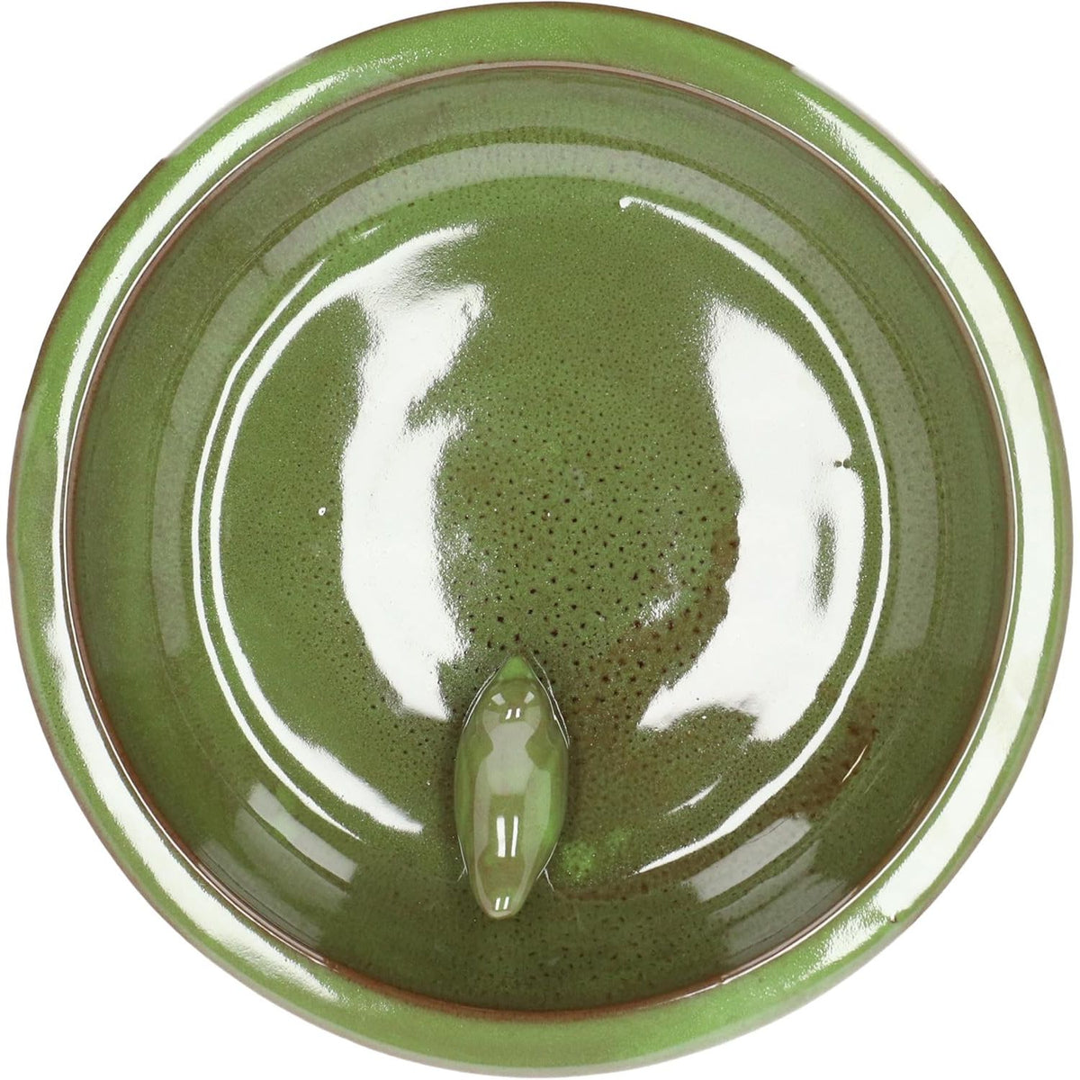 Esschert Design Small Ceramic Green Bird Bath on Pedestal - Home Deco London