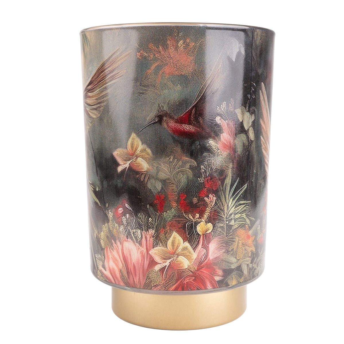 Glass LED Lantern- Hummingbird