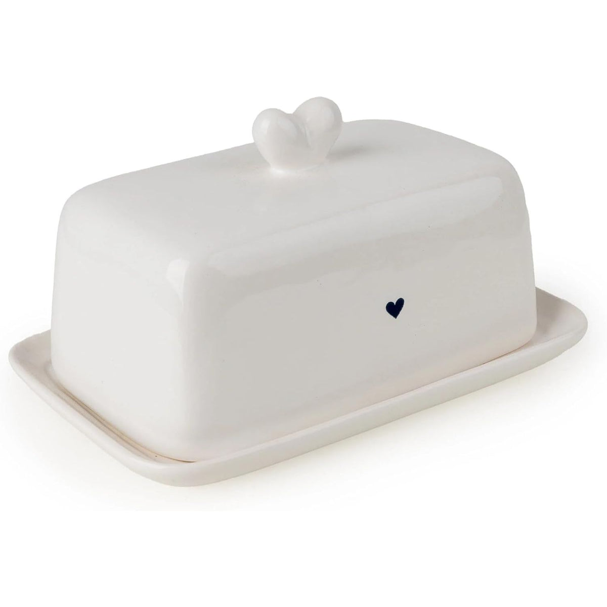 Heart Ceramic Butter Dish With Lid - Home Deco London
