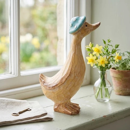 Duck Egg Mushroom Hat Duck Ornament Medium