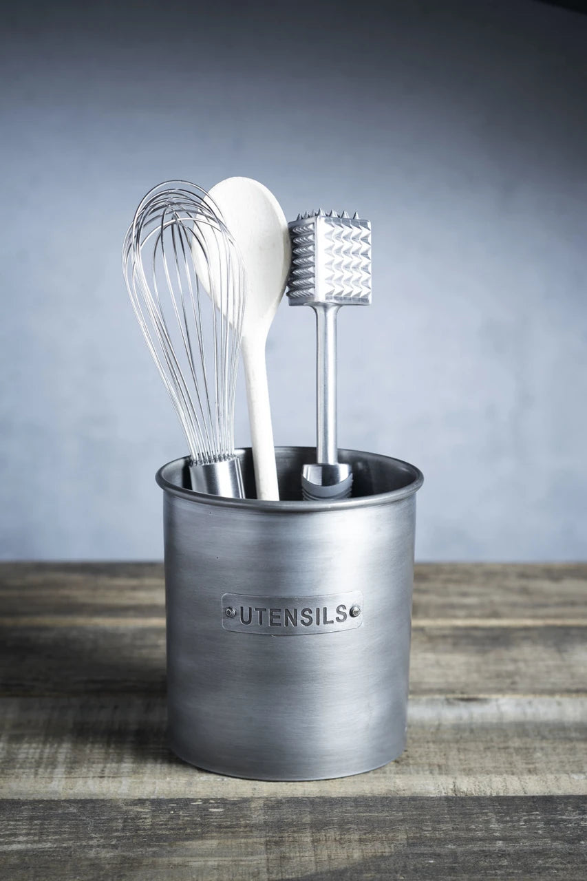 Industrial Kitchen Vintage-Style Metal Utensil Holder