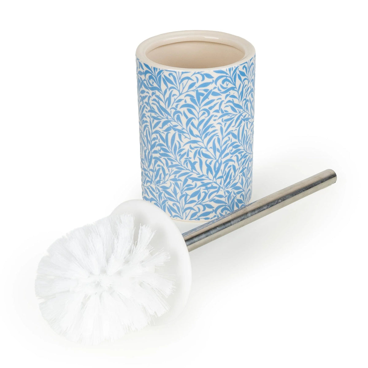 Jeff Banks Ceramic Toilet Brush Leafy Trellis Blue - Home Deco London