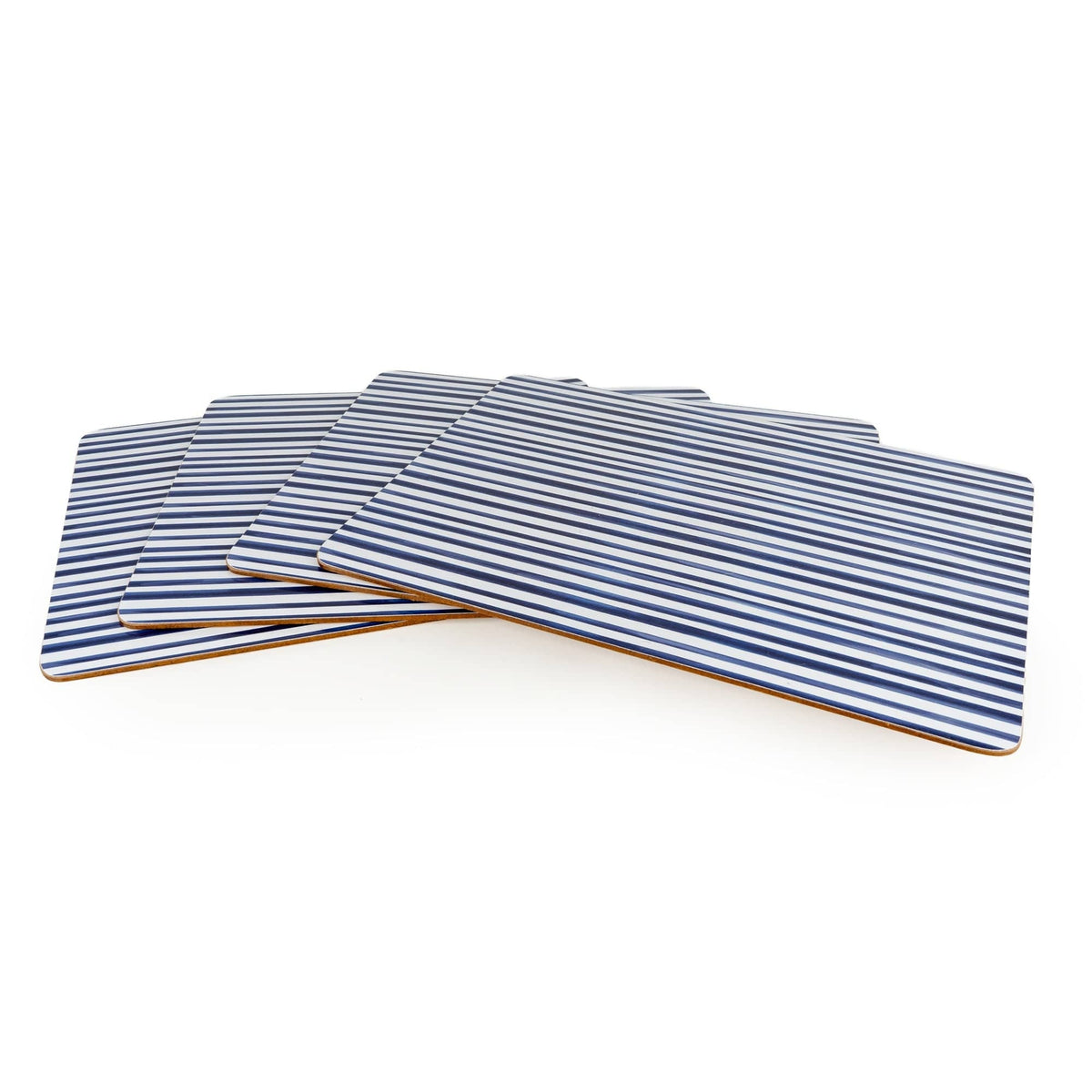 Jeff Banks Set of 4 Placemats - Leafy Stripes Blue