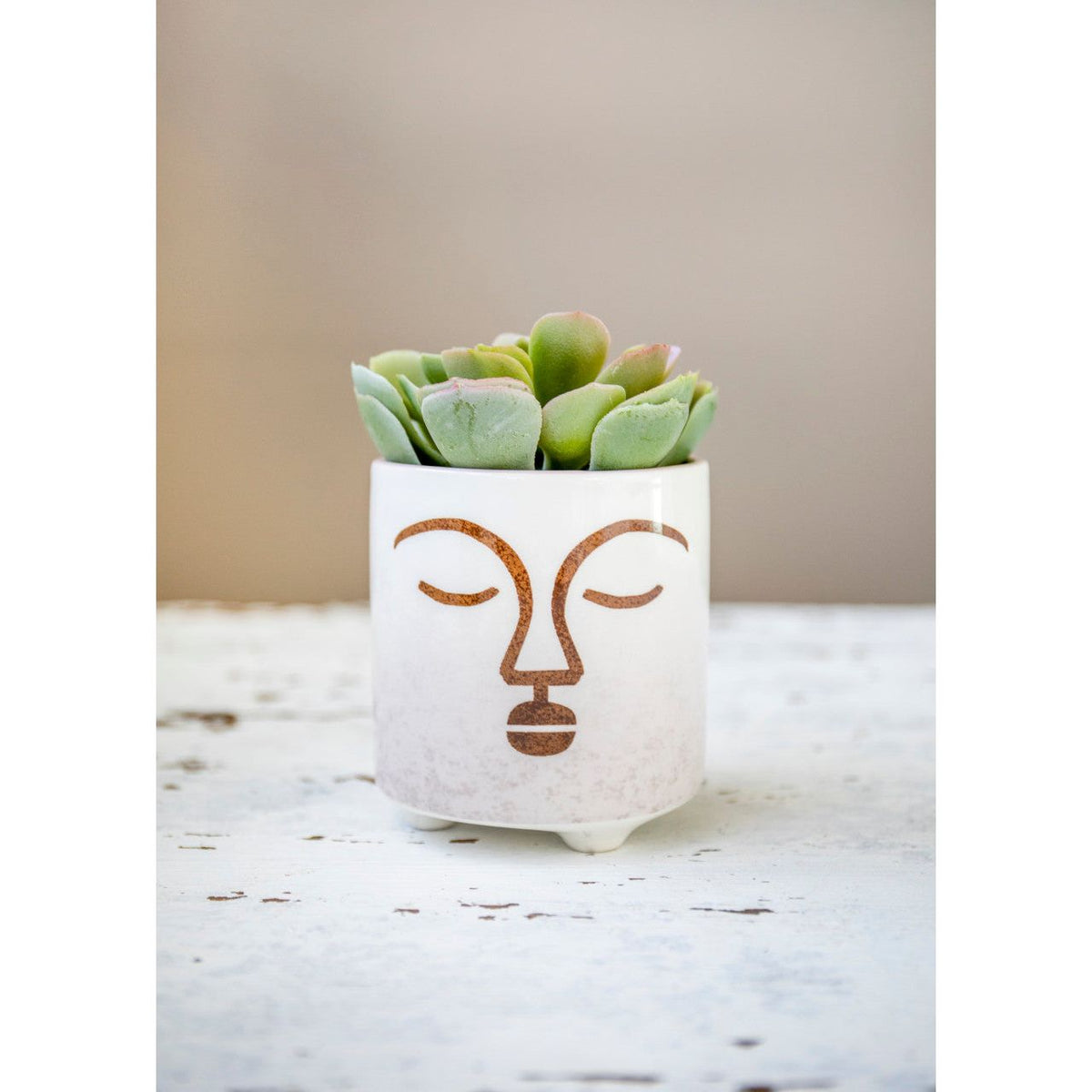 KitchenCraft Terracotta Face Design Ceramic Pot - Home Deco London