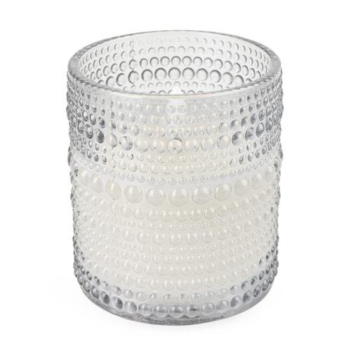 Smokey Black LED Candle in Embossed Glass - 10cm - Home Deco London