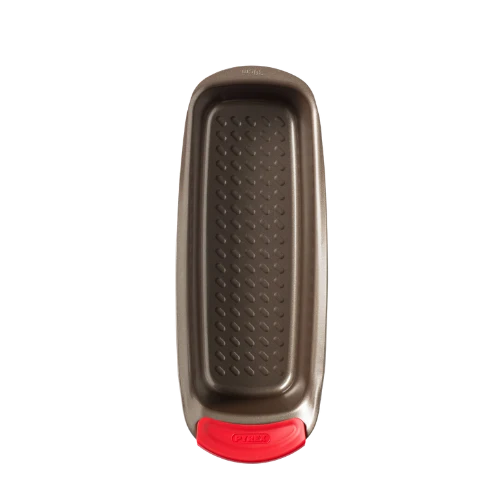 Pyrex asimetriA Metal loaf tin with silicone handle 30cm