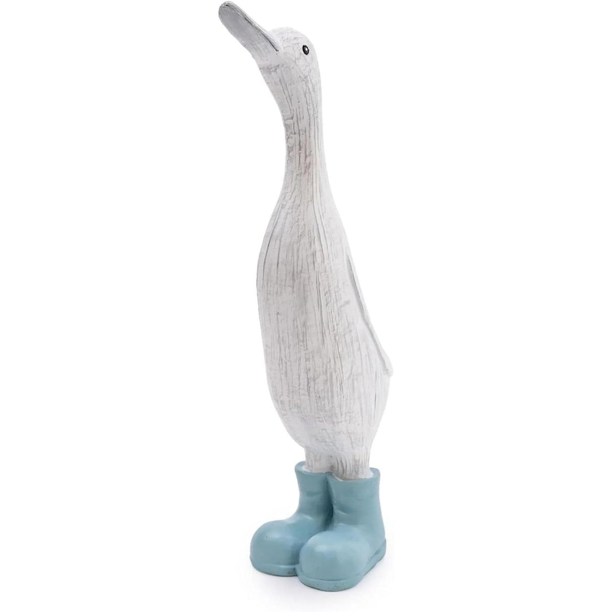 White Large Decorative Duck With Light Blue Wellies - Home Deco London