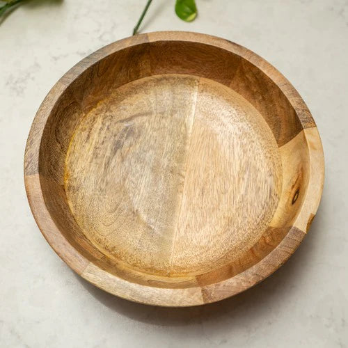 Large Mango Wood Bowl - Handcrafted Rustic Finish - Home Deco London