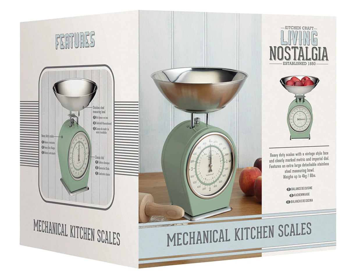 Living Nostalgia Mechanical Kitchen Scales - English Sage Green