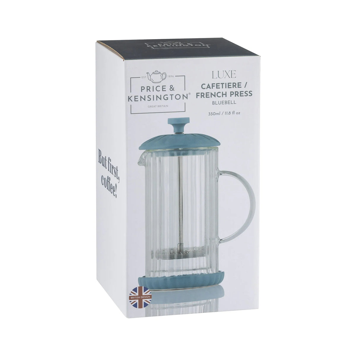 Price & Kensington Luxe French Press White Cafetiere 350ml Bluebell - Home Deco London