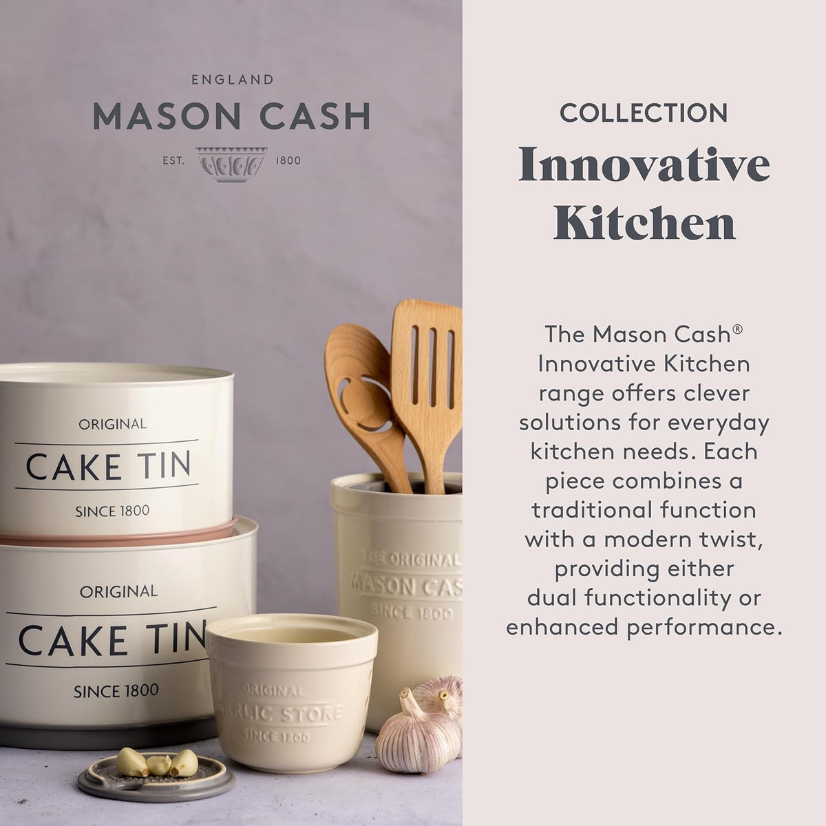 Mason Cash Innovative Garlic Keeper with Grater Lid - Home Deco London