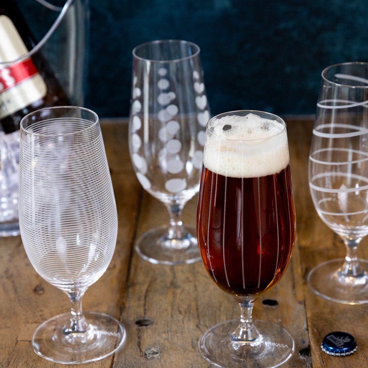 Mikasa Cheers Elegant Beer Glass Set of 4 Stemmed - Home Deco London