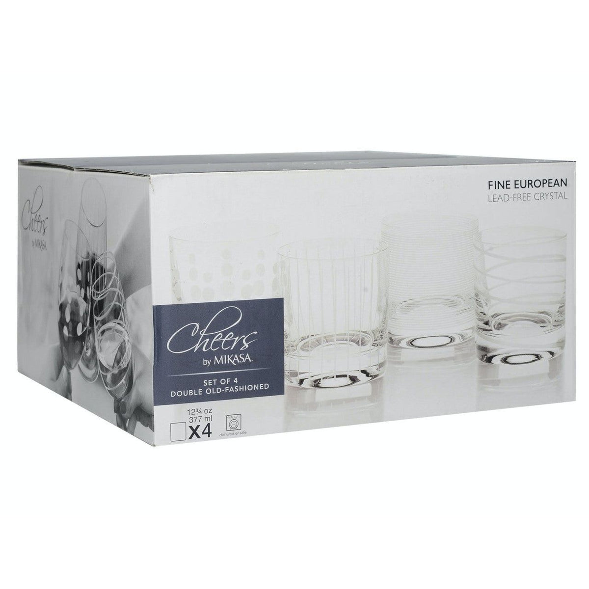 Mikasa Cheers Set Of 4 Etched Glass Tumblers 360ml - Home Deco London