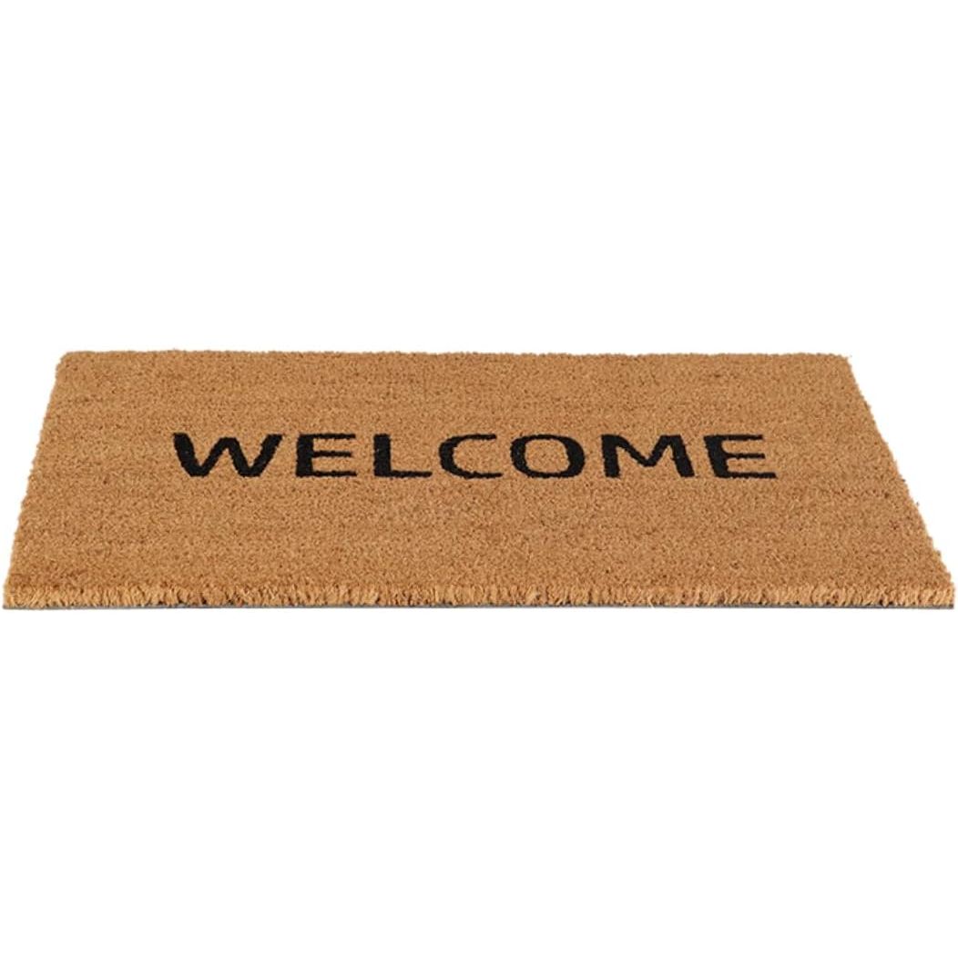 Natural Coir Door Mat 60x40cm - Welcome Mat - Home Deco London