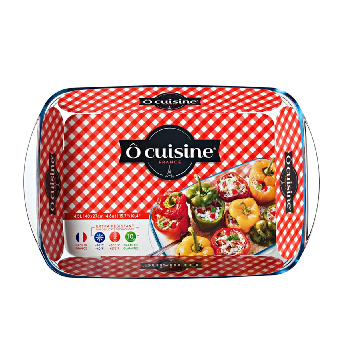 O'Cuisine 40x27cm Borosilicate Glass Roaster - 4.5L - Home Deco London
