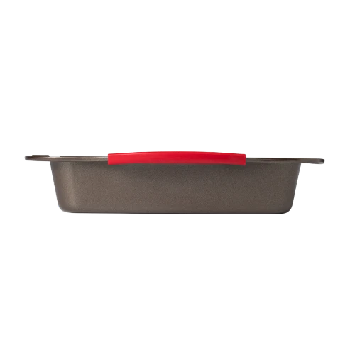 Pyrex asimetriA Rectangular metal oven dish with slicone handle 25x20cm